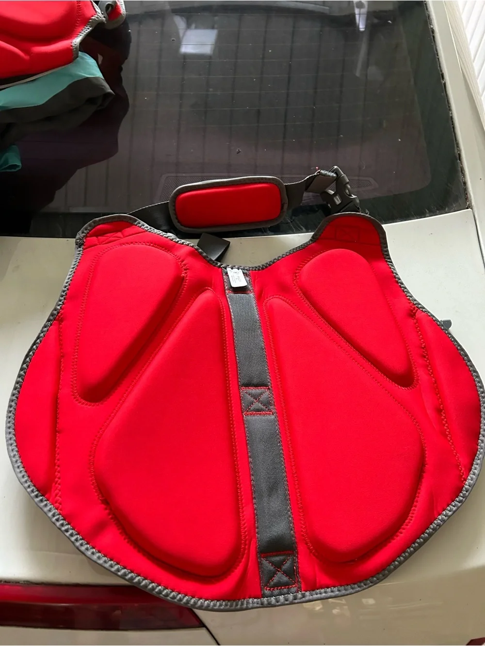 Outward Hound Red and Gray Padded Dog Harness Vest